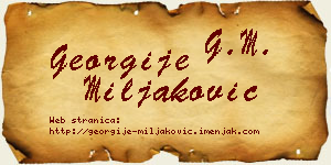 Georgije Miljaković vizit kartica